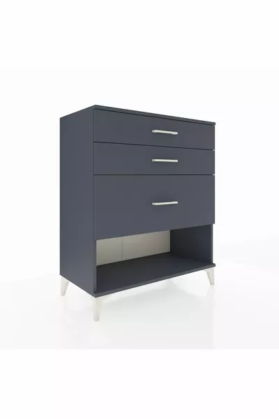 Commode Hyperion 3 tiroirs Anthracite-Anthracite