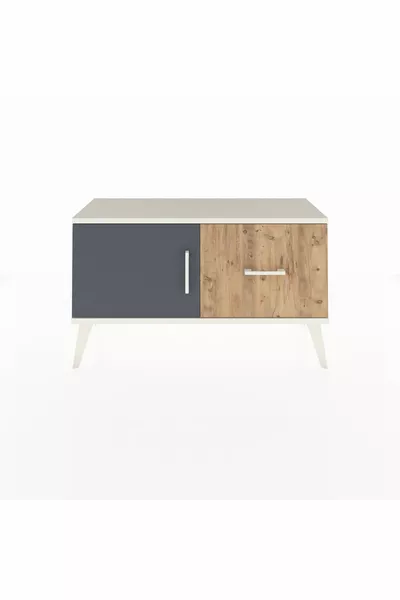 Arges Dresser with Single Shelf, Single Drawer, Single Door Moonstone-Anthracite/Pine