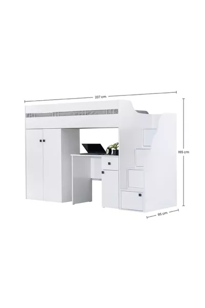 Scrivania con armadio bianco Ranza