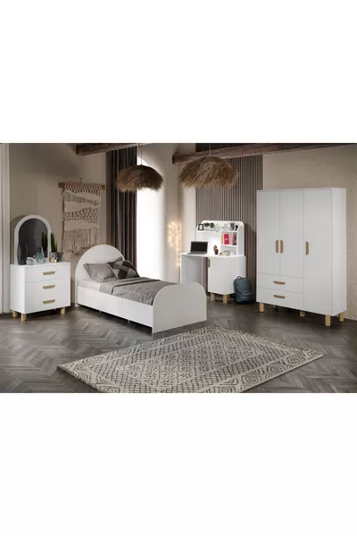 Bohem Children's Room Set White Fully MDF (4 Pieces)
