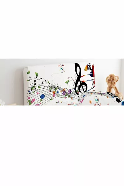 Housse de tête de base, jolies notes et instruments de musique