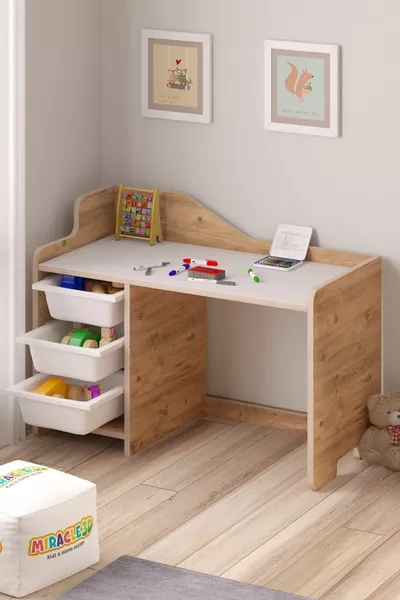 Children's Study Desk Cm 3-Basket Children's Study Desk (CHAIR NOT INCLUDED)