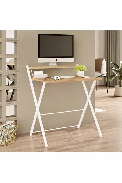 Stylish and Durable, Stable Metal-Leg Laptop Table, Folding Work Desk, Laptop Stand