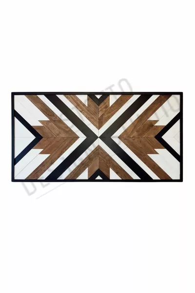 Tête de lit en bois fait main de style bohème pour lit double