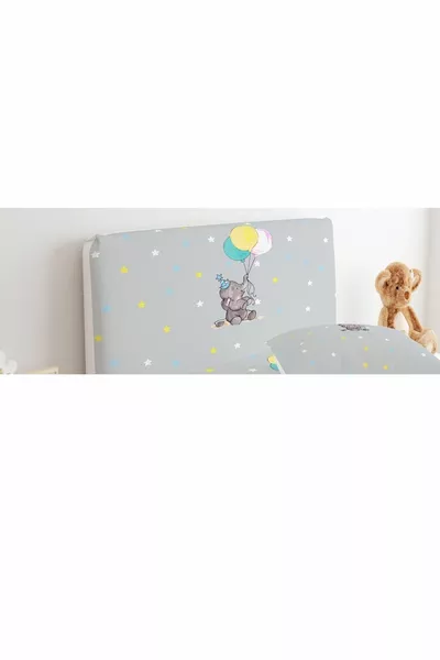 Housse de tête de lit avec éléphant, ballons colorés et étoiles