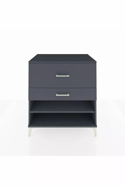 Kronos Dresser Single Shelf 2 Drawers Anthracite-Anthracite