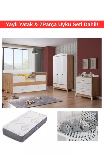 Camera da letto per bambini e neonati Sidney Sedir / Letto e set da 7 pezzi inclusi