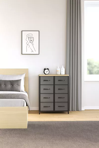 Schlafzimmer-Kommode mit 8 Schubladen, Leder, Kinderzimmer-Organizer
