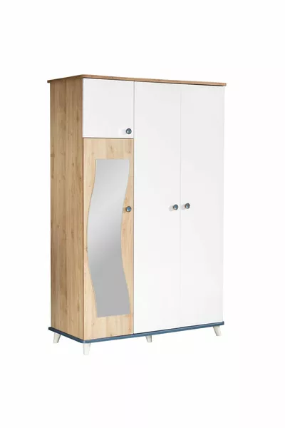 Chambre Jeune Lotus - Armoire 3 Portes, Lit, Table de Chevet