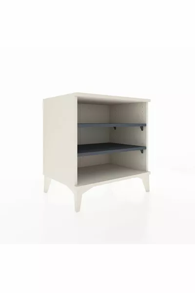 Hyperion Bedside Table 2-Shelf Moonstone-Anthracite