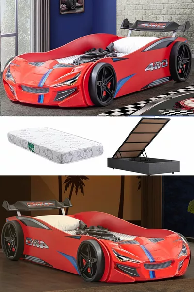 Car Bed, Merso Base Windshield Car Bed - Red 1 Piece Comfort Mattress