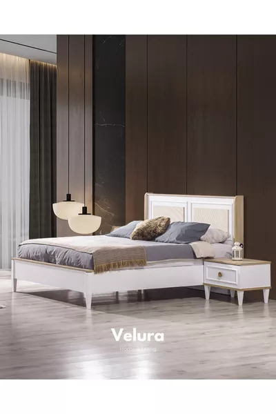 Legna Yatak Odası Takımı ( Kapaklı Köşe Dolap + Şifonyer + Komodin + Karyola)
