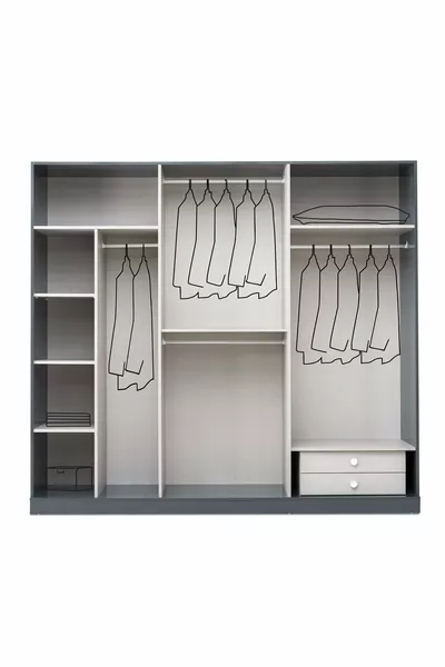 ENSEMBLE DE CHAMBRE À COUCHER OR AVEC DÉTAILS LED, COULEUR AGATE, 100 % MDF