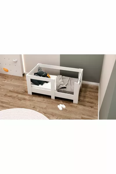 Witte MDF Montessori-bed geschikt voor matras