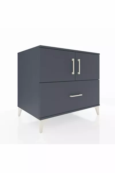 Kronos Dressoir met 2 Planken, 1 Lade en 2 Deuren Antraciet-Antraciet