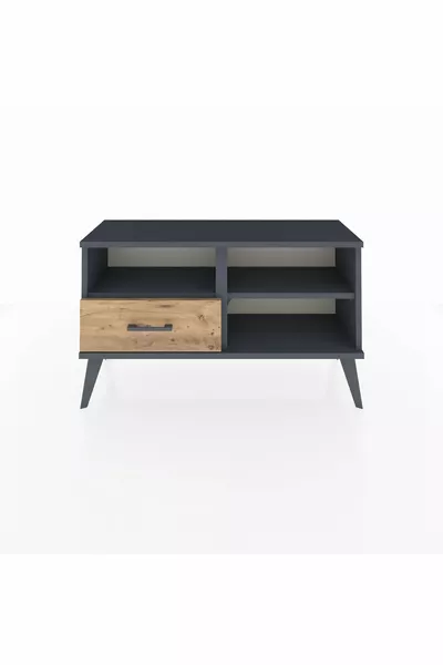 Comò Arges con 2 Ripiani e 1 Cassetto Antracite-Antracite/Pino