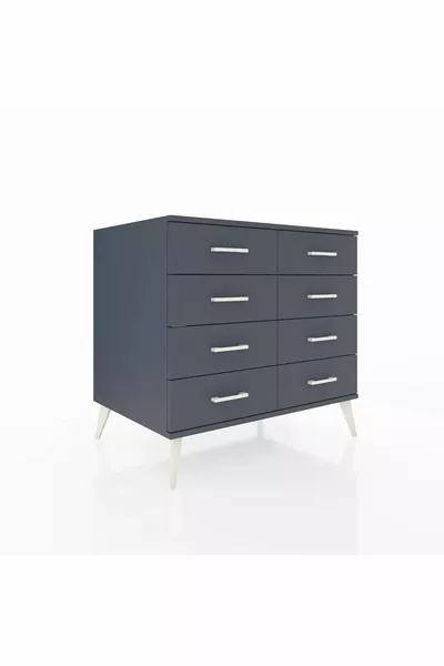 Commode Kronos 8 tiroirs Anthracite-Anthracite