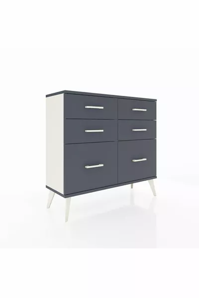 Arges Dresser 6 Drawers Moonstone-Anthracite