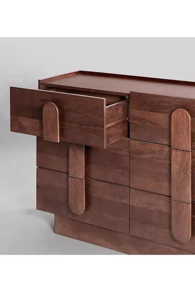 Rolo Solid Dark Walnut 6-Drawer Dresser