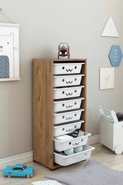 Armoire multifonction à 8 paniers, armoire de cuisine, armoire pour jouets d'enfants, organisateur de jouets