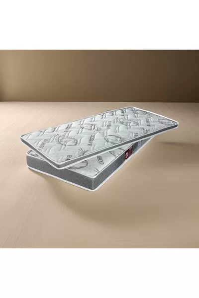 MATELAS EN ÉPONGE NATURELLE SLEEPNİCE AVEC COUCHE EN BAMBOU, LIT DE CAMP, TAILLE SPÉCIALE, SIMPLE OU DOUBLE, 5 cm
