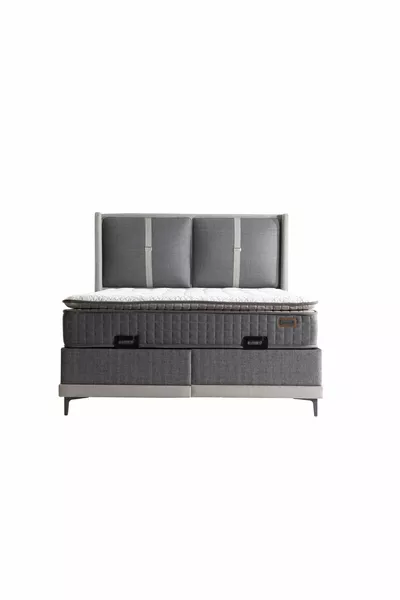 Matelas orthopédique Napol gris en peluche avec poche et ressorts