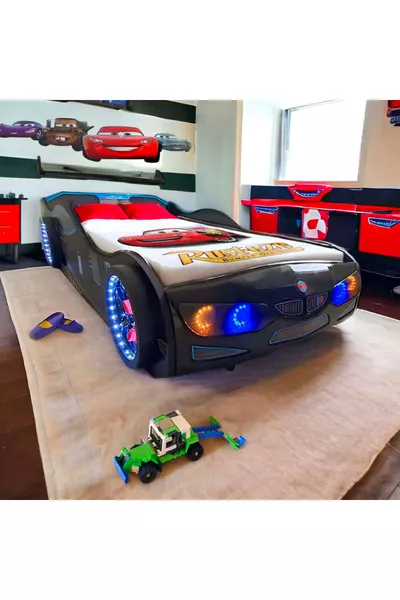 BMW - Full - Car Bed Car Frame - Series - Wheels with LED & Remote Controlled