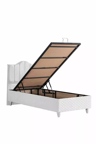 Bed Base, Trend Double Set, Single Bed Headboard - White