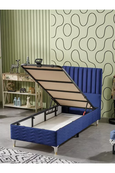 Ezgi Single-Person 3-Piece Set Bed + Base + Headboard