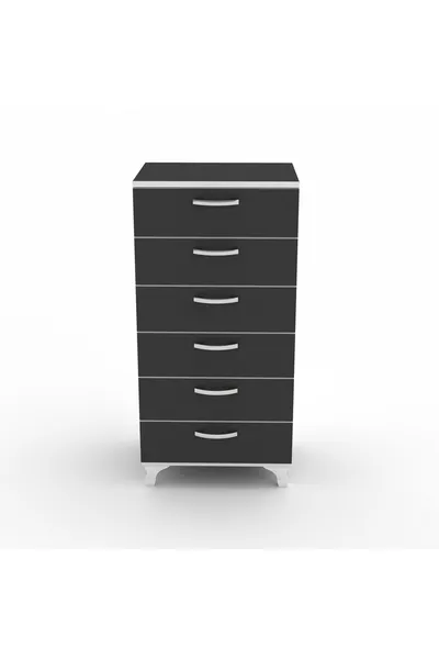 Dresser Nightstand Atikus Finç Gray ** 6-Tier Cm Drawer Height Cm Width
