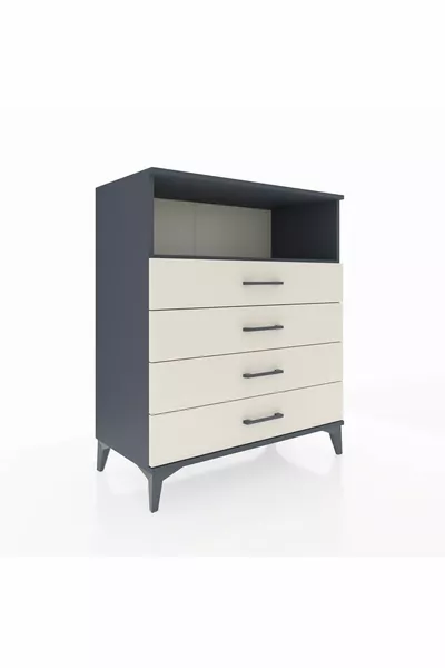 Hyperion Dressoir Met Eén Plank En 4 Lades Antraciet-Leisteen