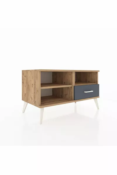 Hyperion Dresser 2-Shelf Single Drawer Pine-Pine/Anthracite