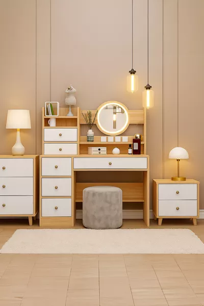 Premium Kwaliteit 1e Klasse % MDF Verlichte Spiegel Moderne Make-up Tafel (K)
