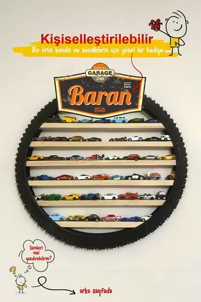 Wheel Car Shelf, Personalized Name Wheel Car Shelf