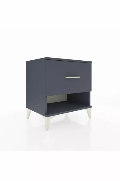 Comodino Hyperion con un cassetto Antracite-Antracite