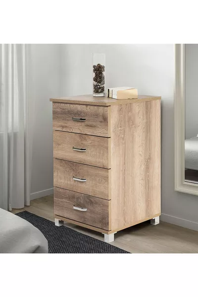 Modern Nightstand with 4 Drawers