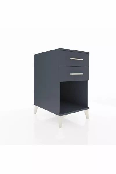 Kronos Nightstand 2-Drawer Anthracite-Anthracite