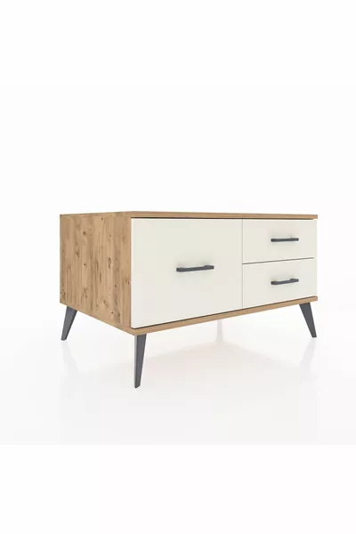 Comò Kronos 3 Cassetti Pino-Pino/Marmo di Ayta