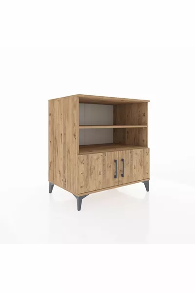 Commode Kronos 3 étagères 2 portes Pin-Pin