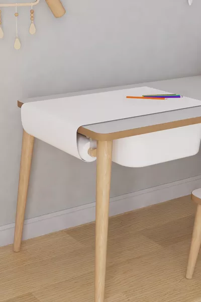Set de Papier à Rouleau  mt. (Accessoires de Connexion Inclus) Compatible avec les Tables d'Activité et de Jeu