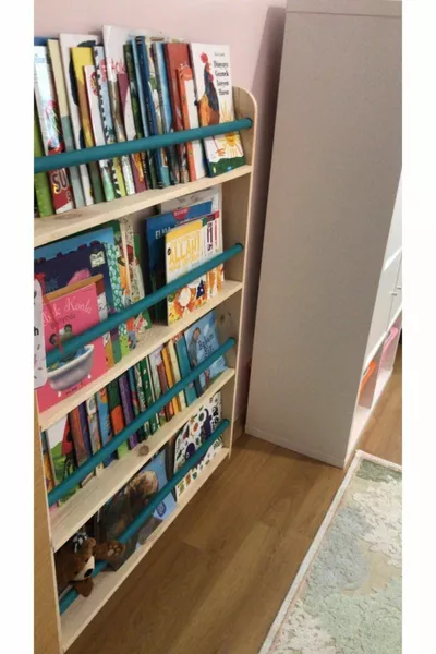 Montessori Bookshelf Wide Model with Rounded Slats