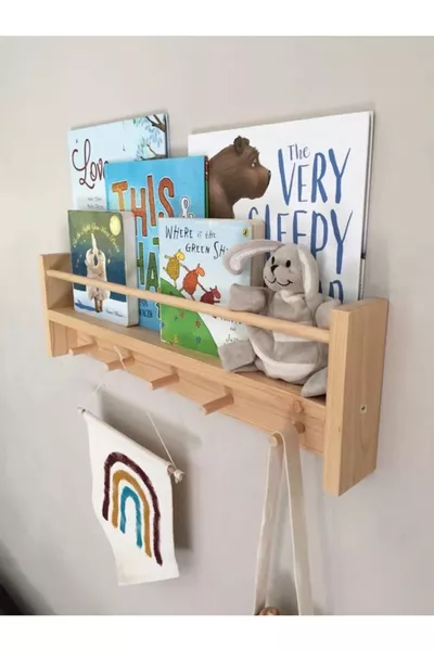 Bibliothèque Montessori en bois naturel Étagère murale pour enfants et bébé