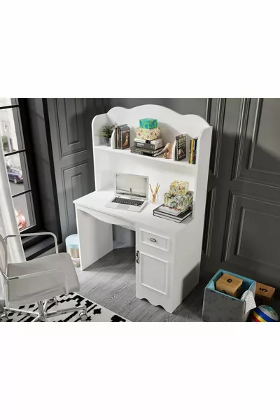 % MDF Lisa Desk White (INCLUDING UPPER UNIT)