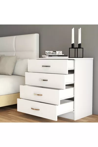 Witte ladekast met 4 lades - 