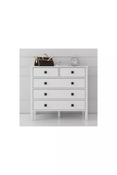 VENEZIA MINIFIX DRESSER, WOOD WHITE, 5 DRAWERS