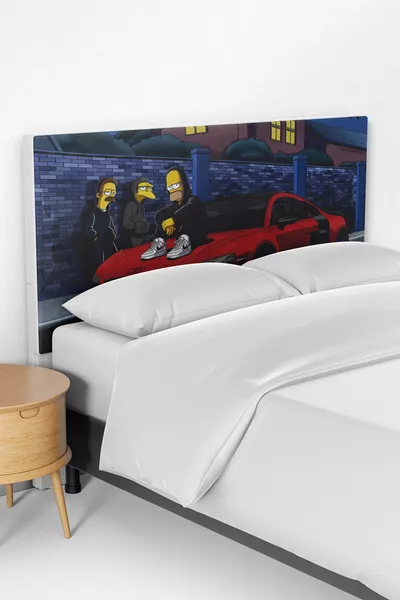 Simpsons Pattern Children's Bed Base Headboard Cover