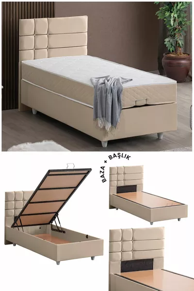 Almada Double Bed, Single Bed Base and Headboard Set