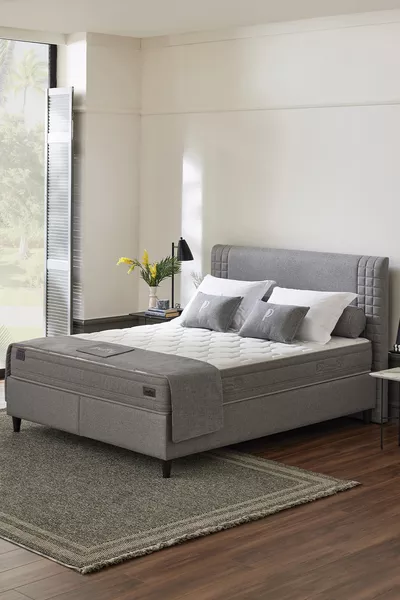Hydro Cotton & Revien Bed, Base, Headboard 3-Piece Set
