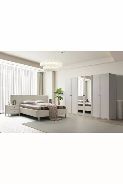 Folt Beige 6 Kapılı Yatak Odası Takımı