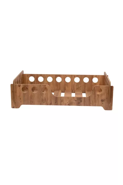 Lit Montessori en Noyer, MDF Noyer, Lit pour Enfant Sécurisé avec Détails en Bois